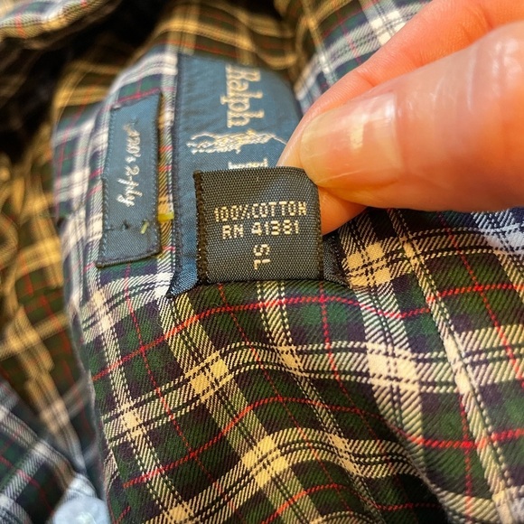 Ralph Lauren 120s 2-Ply Long Sleeve Button Down Christmas Plaid Shirt Size L - Picture 4 of 7